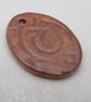 Large Sand Brown Knotwork Ceramic Pendant - Image 2