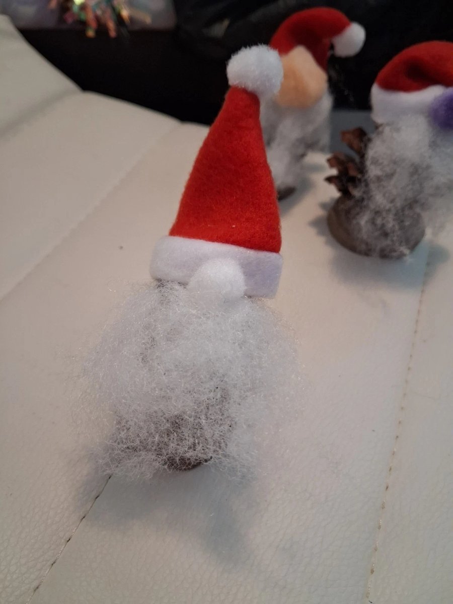 Pine Cone Christmas Gonk decoration with White Nose