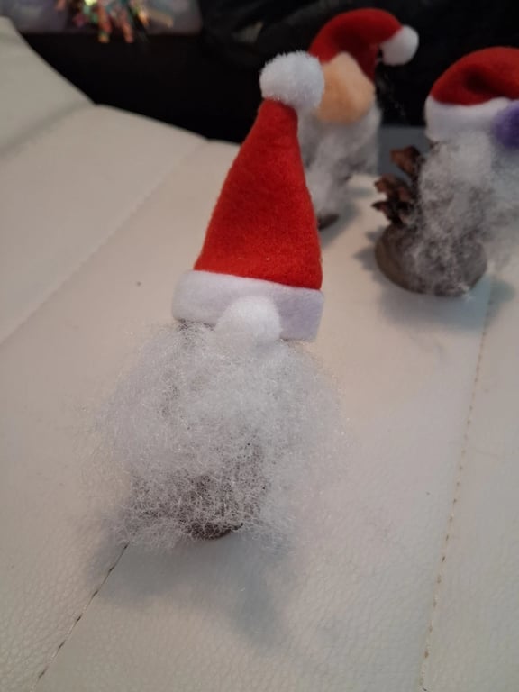 Pine Cone Christmas Gonk decoration with White Nose
