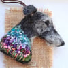 Needle Felted Lurcher Brooch