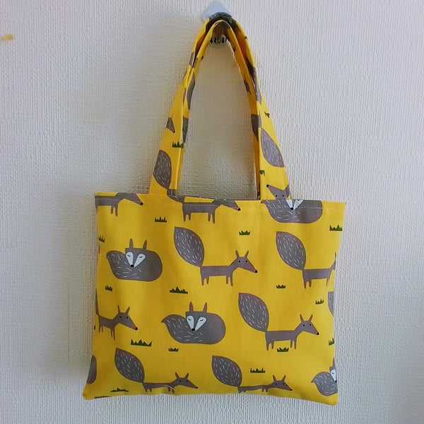 Small Over the arm Tote Bag Foxes Lined