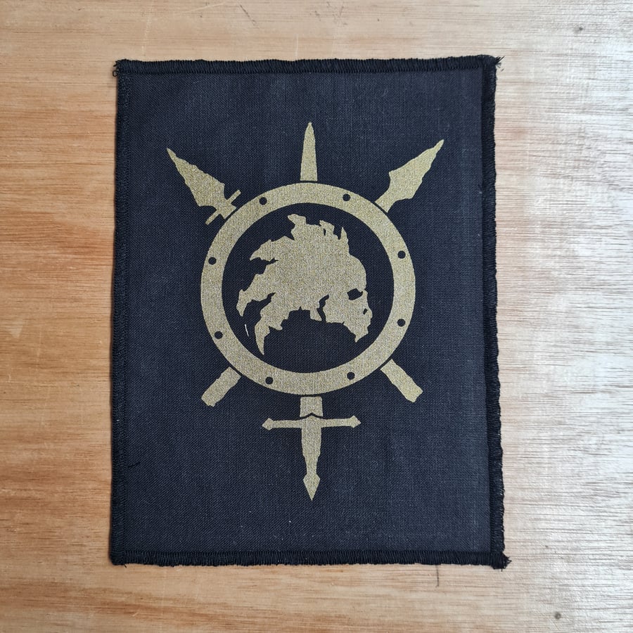 SWORDPUNK Sew-On Patch Bronze Metallic  on Black