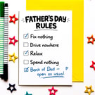 Funny Father's Day Card for Dad, Bank of Dad Rules