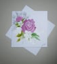 original art hand painted rose blank card ( ref FA 403 H2 )