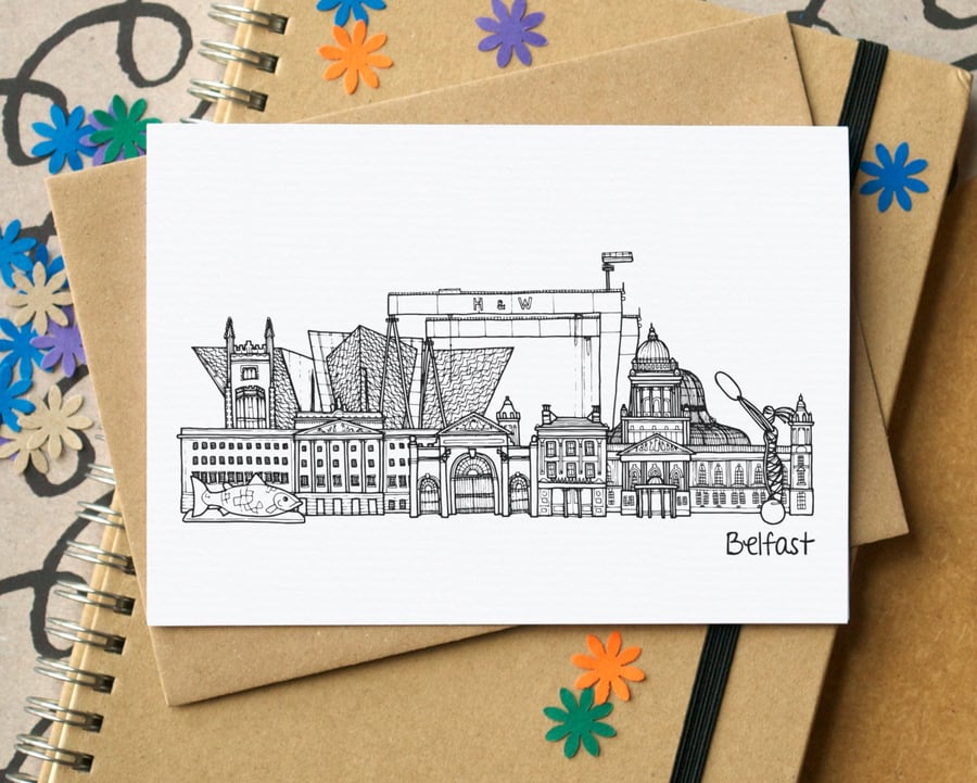 Belfast Skyline Greetings Card