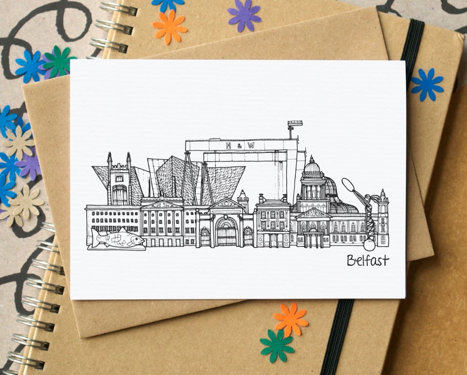 Belfast Skyline Greetings Card