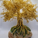 Golden Wire Wrapped Bonsai Tree 