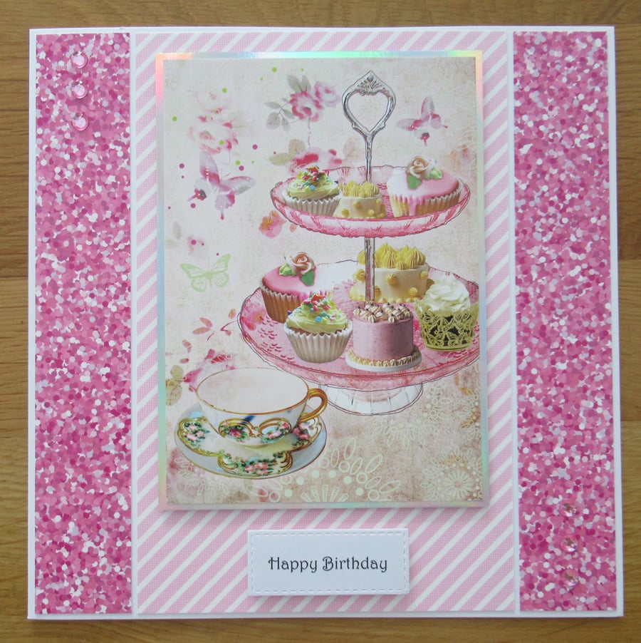 Tea & Cake - 8x8" Birthday Card