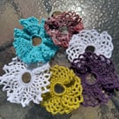 Lot of 6 Handmade lace crochet scrunchies hair accessories