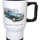 Morris Minor Traveller 1966 (Green) - 14fl oz Stainless Steel Travel Mug