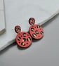 Colourful leopard print circles dangly earrings - Image 3