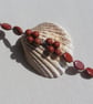 Red Jasper Gemstone Beaded Bracelet "Silken Sunrise" - Image 4