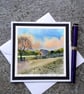 The Barn. Handpainted Blank Card.  Letterbox Gift. Keepsake
