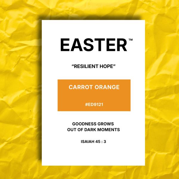 Easter Greeting Card – CARROT ORANGE Colour Swatch Series (A6 Blank Inside)