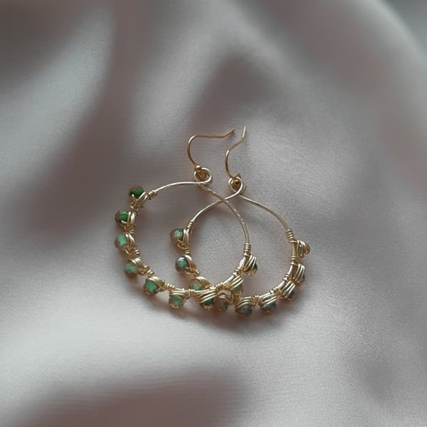 Beaded wired earrings 