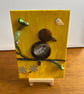Original mix media bird picture 5x7" 