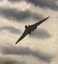 Vulcan at Dusk – original watercolour painting, mounted but unframed - Image 1