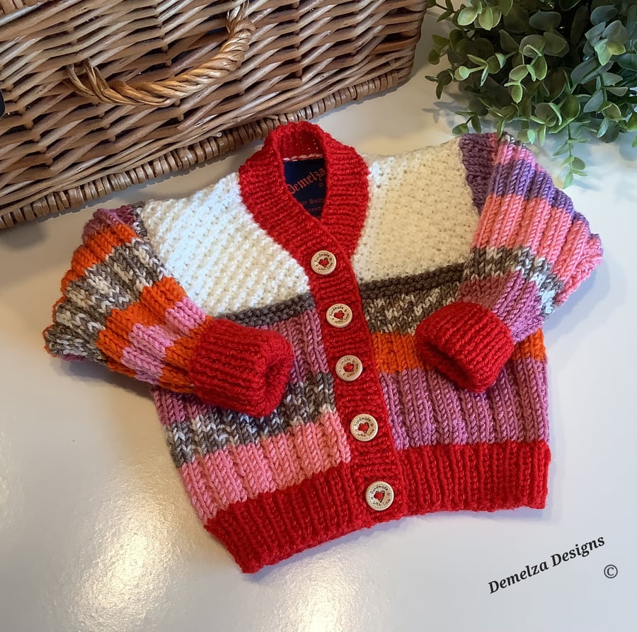 Luxery Baby Hand Knitted Cardigan  3 -9 months size