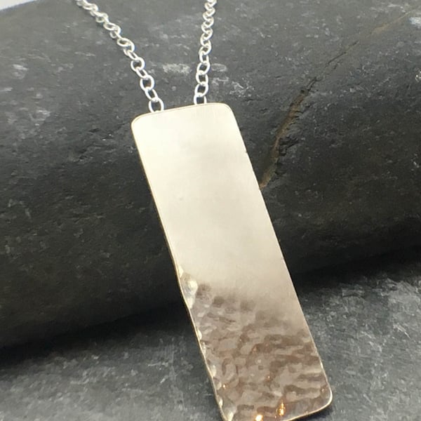 Reflections on the Sea Sterling Silver rectangular pendant necklace 