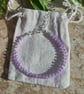 Pale Purple Frosted Glass Rondelle Bead Bracelet 