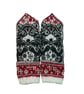 wool mittens with raccoon motif, handknitted accessories, nature lovers 