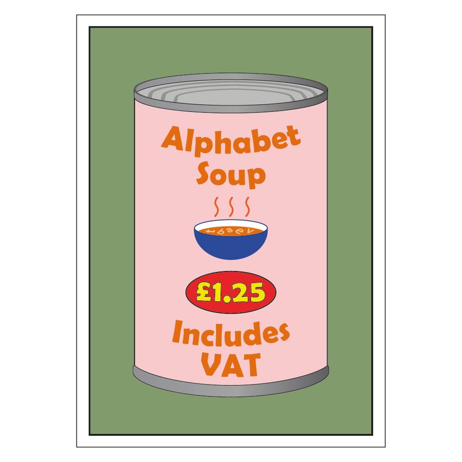 Alphabet Soup Postcard