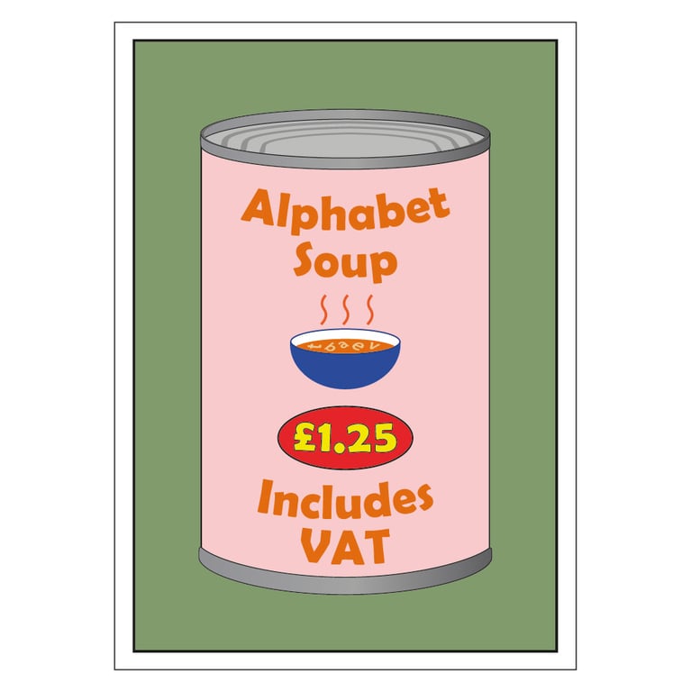 Alphabet Soup Postcard