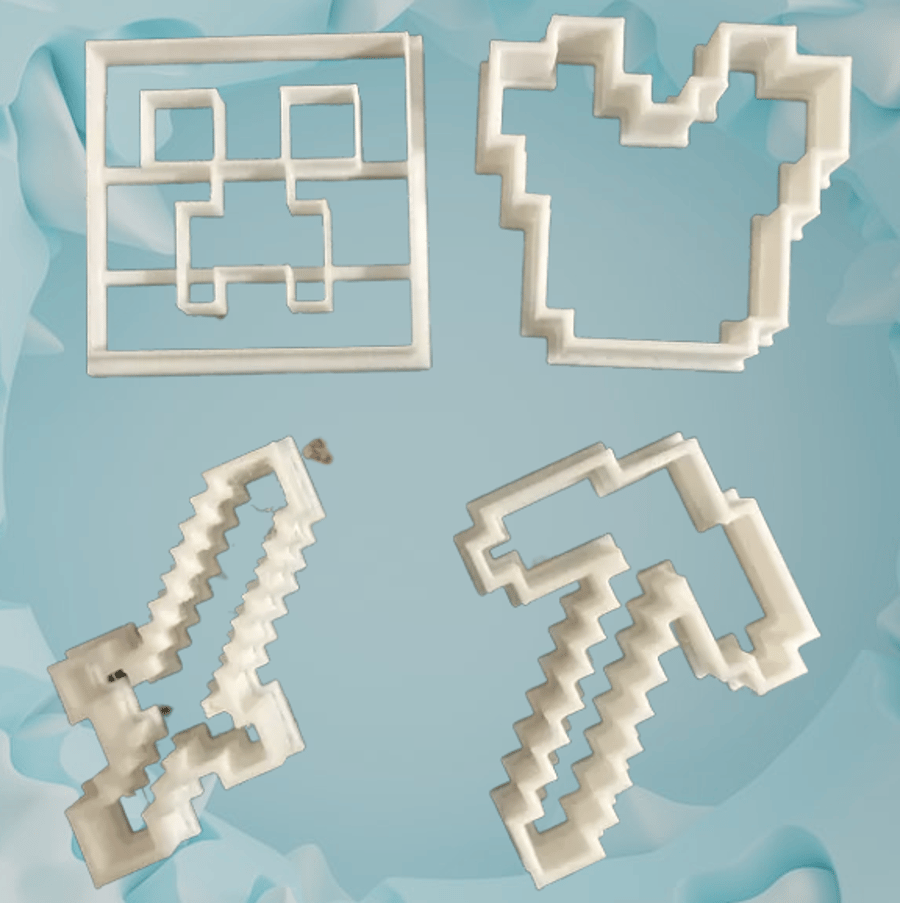 Set Of 4 Minecraft Inspired Cookie Cutters - Folksy