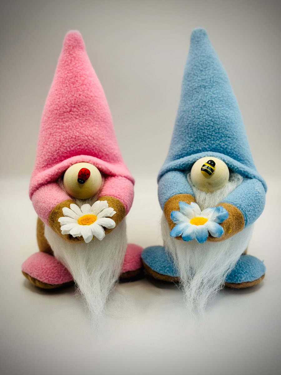 Handmade Mini Soft Fleece Nordic Gnome with Daisy