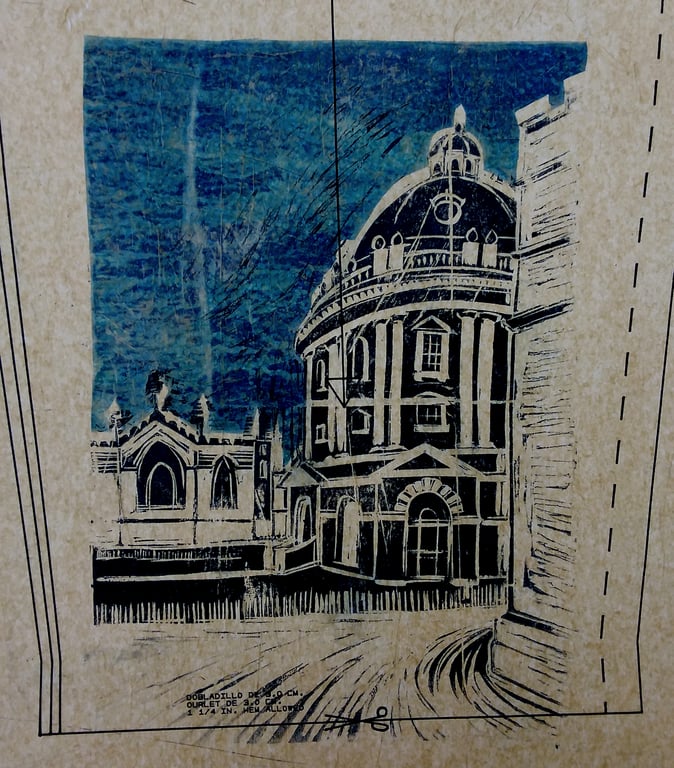Radcliffe Camera Oxford - mixed media linoprint