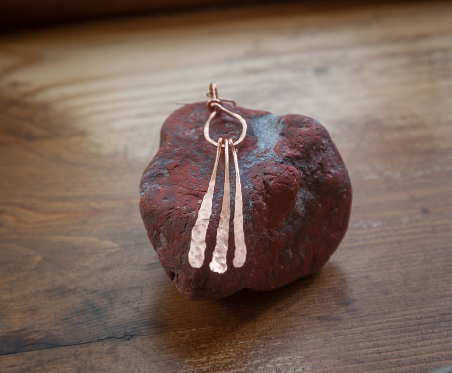 Single Statement Copper Drop Earring