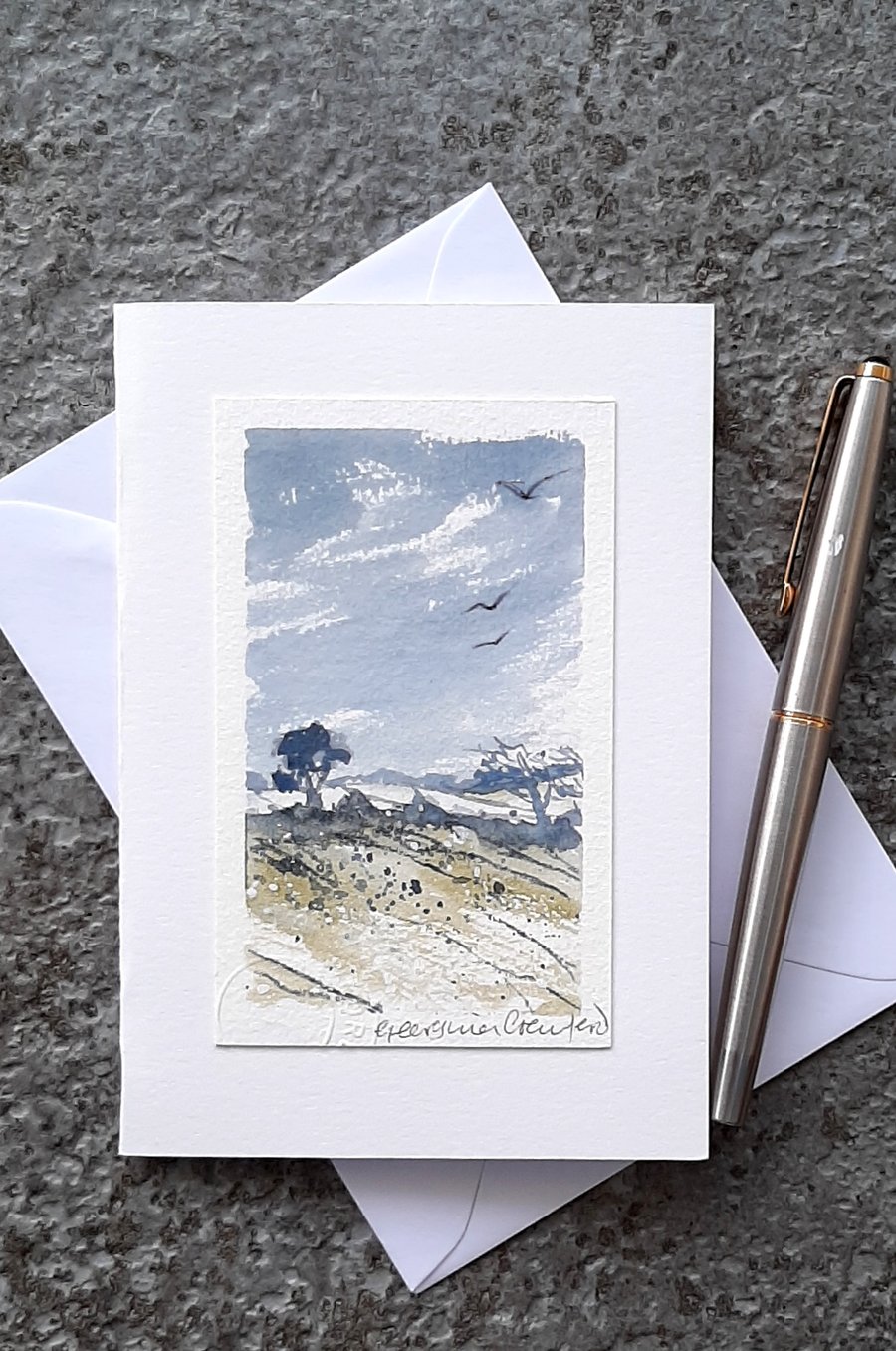 Watercolour. Handpainted Blank Card.