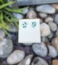 White and Green Oval Stud Earrings - Image 2