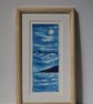 MOONLIGHT OVER THE BAY-AN ORIGINAL WATERCOLOUR PAINTING FRAMED IN ASH