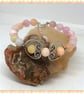 On of a Kind Stylish Fidget multicoloured jade gemstone bangle style bracelet