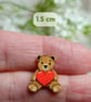 I Love You Gift, Handmade Tiny Teddy Bear With Love Heart Pin, Teddy Bear Gift - Image 4