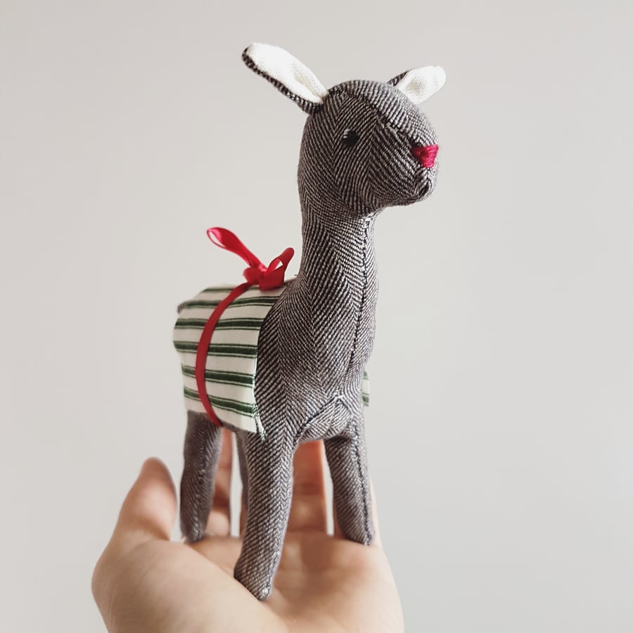 Christmas Reindeer, Soft Sculpture, Rudolf