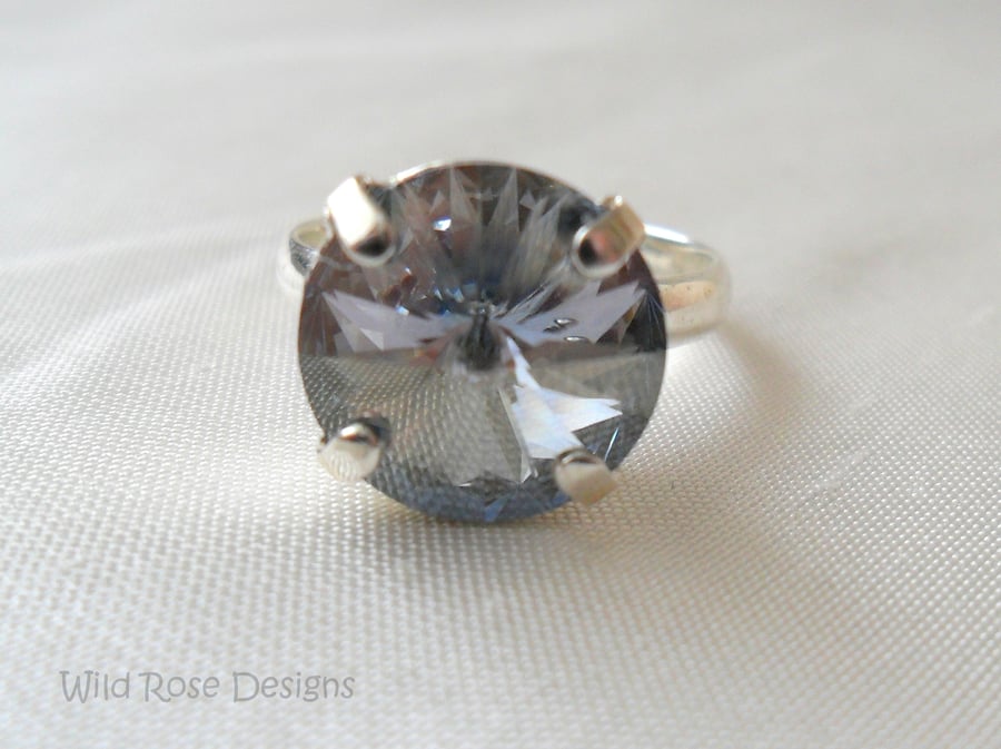 Silver-plated adjustable ring