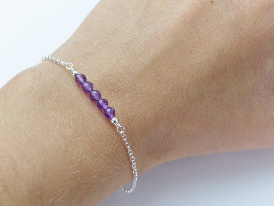 Amethyst Sterling Silver Bracelet