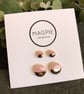 Ceramic button earrings - Powder pink duo - Image 2