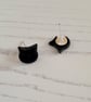 Halloween Mini black cat faces stud earrings - Image 2