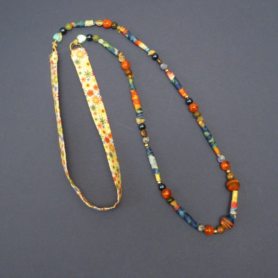 Textile Bead Necklace