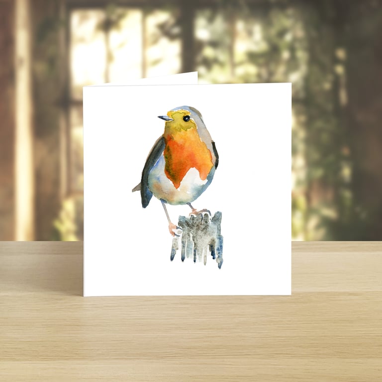 Robin greeting card (blank)