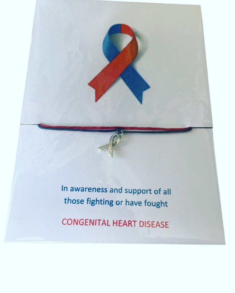 In awareness and support of congenital heart disease wish bracelet 