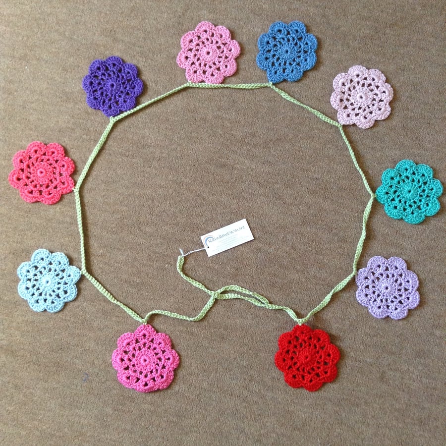 Sale Hand Crochet Flower Garland