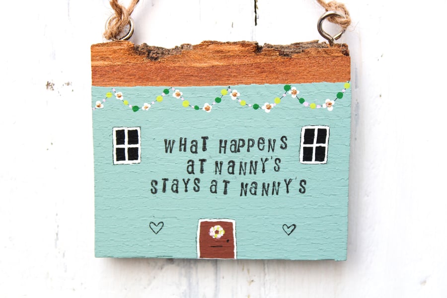 Nanny's House, Gift for Nanny, Hanging Wooden decoration