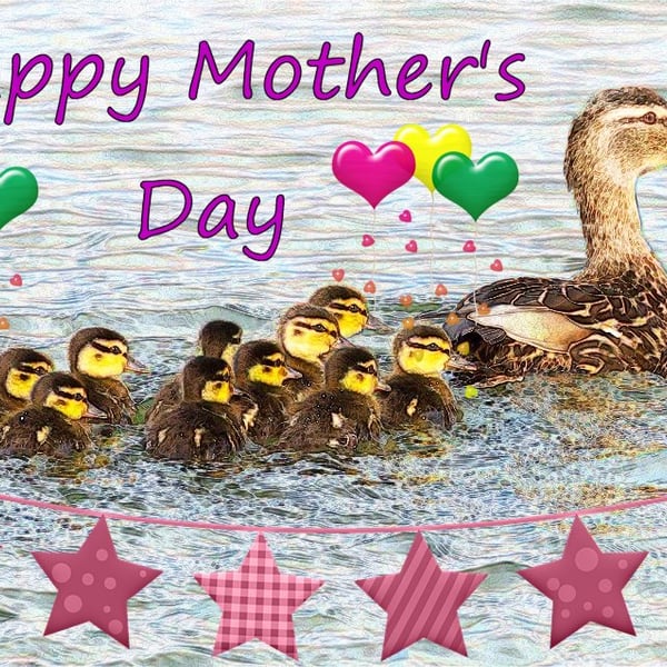 A5 Mother's Day Duck Family Card 