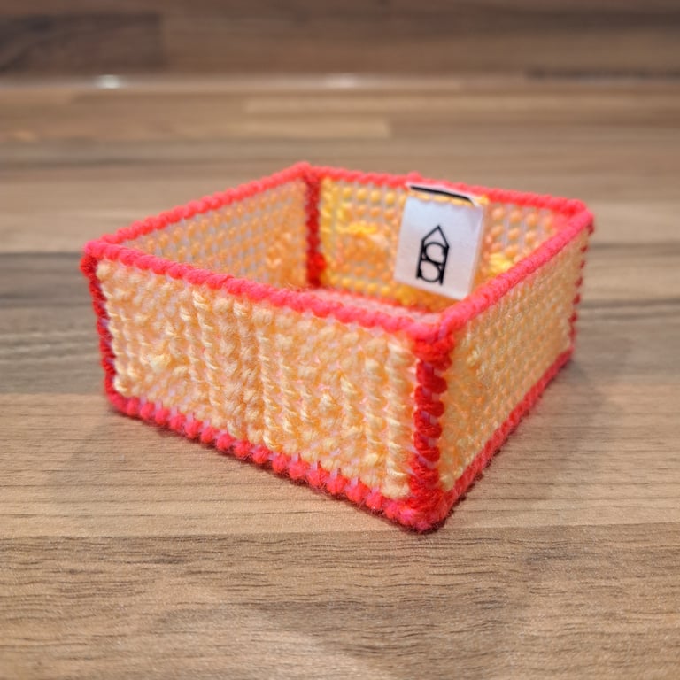 Small tray for small desk items - yellow, pink, and orange