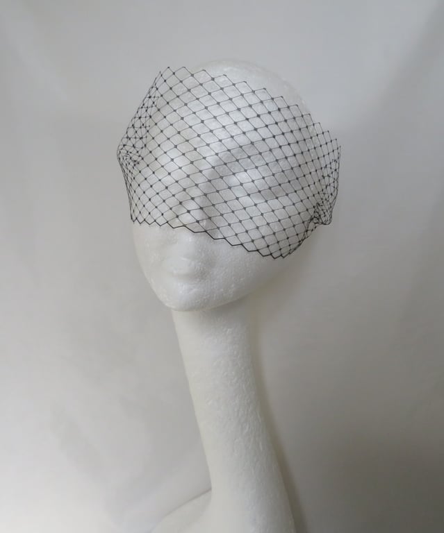 Black Narrow Classic Soft Veiling Bandeau Vintage Gothic Eye Veil 
