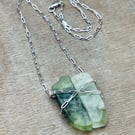 Prehnite and Silver necklace